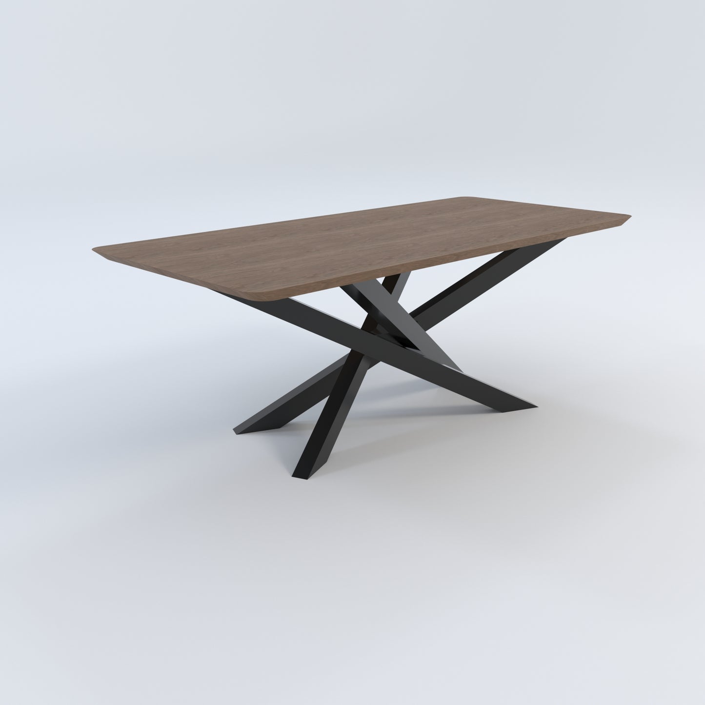 Masă de bucătărie / Living din Stejar Masiv, Round-Cut Osiris - 100CM Lățime Finisaj Nuc