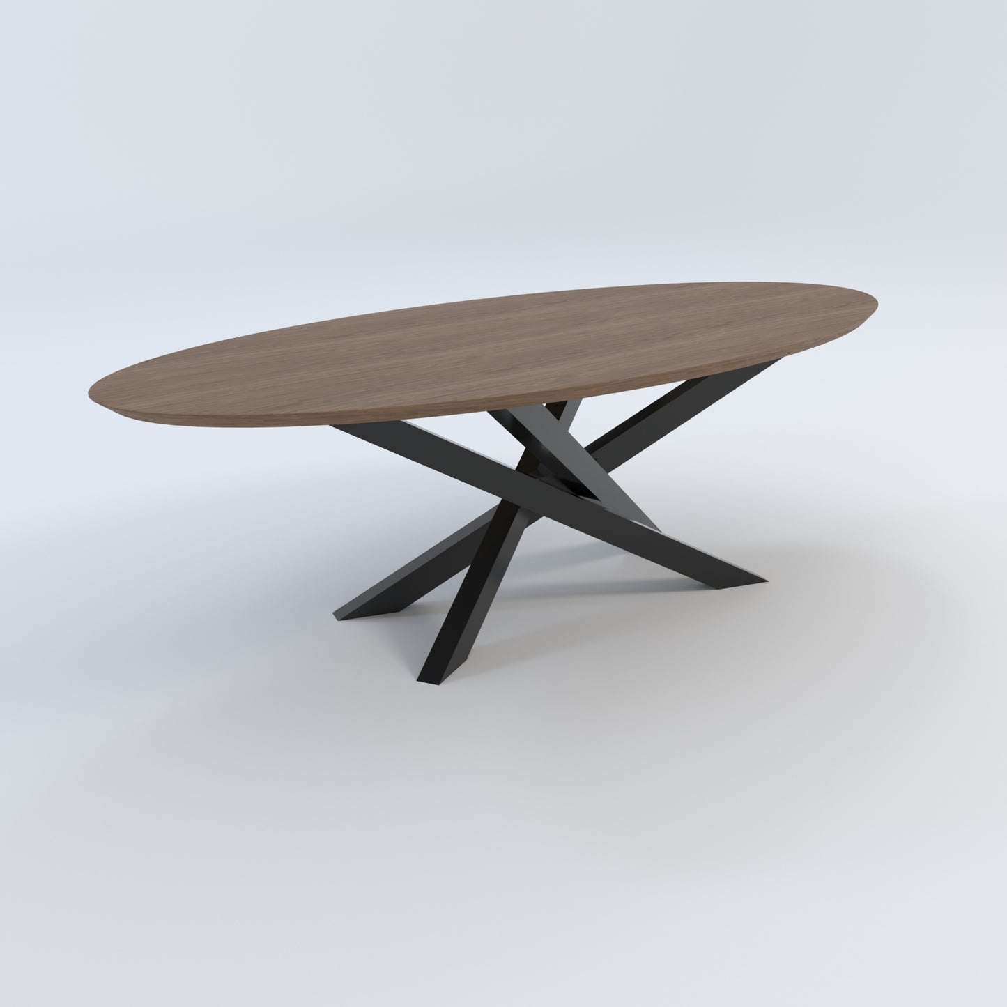 Masă de bucătărie / Living din Stejar Masiv, Round-Cut Osiris - 120CM Lățime Finisaj Nuc