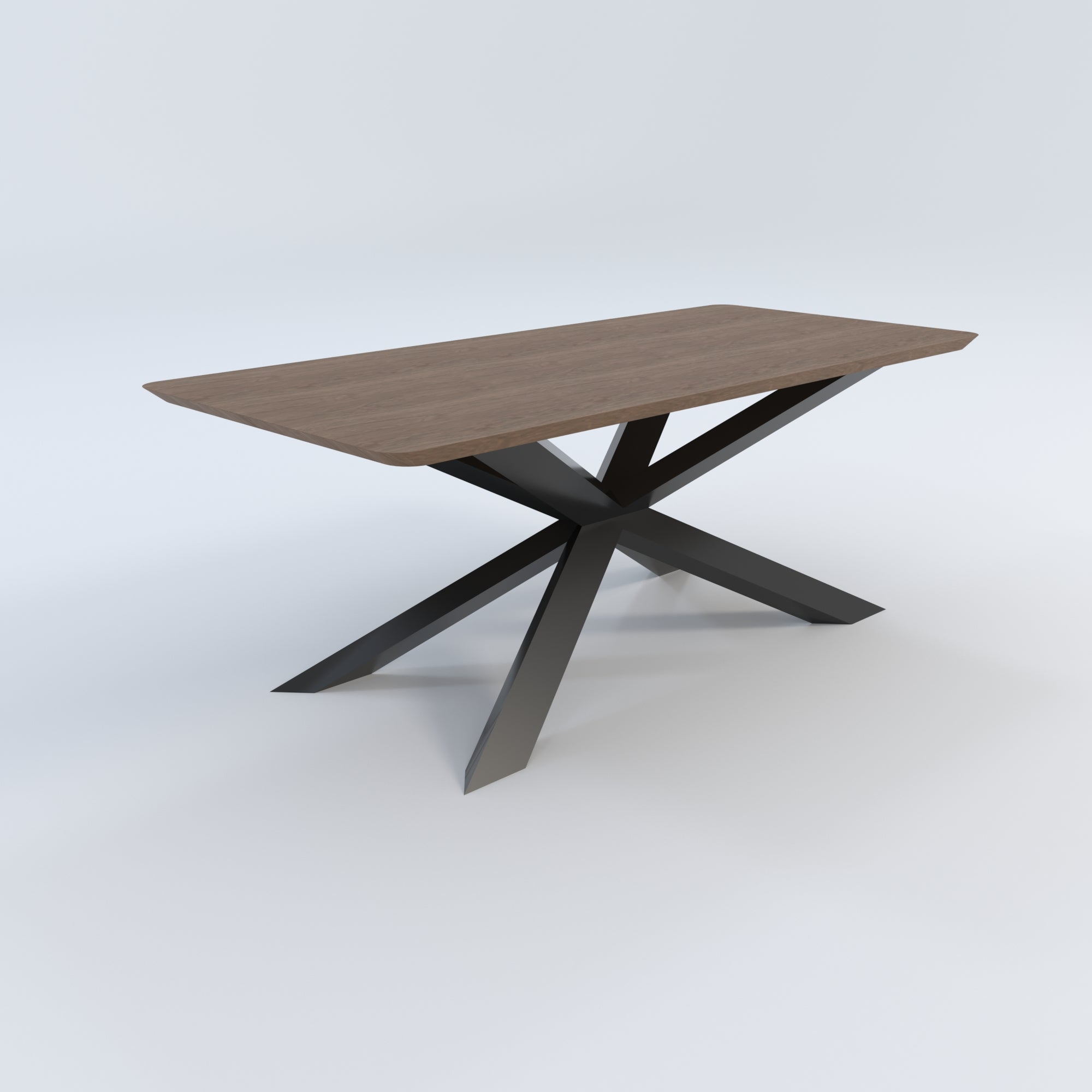 Masă de bucătărie / Living din Stejar Masiv, Round-Cut HELIOS - 90CM Lățime Finisaj Nuc