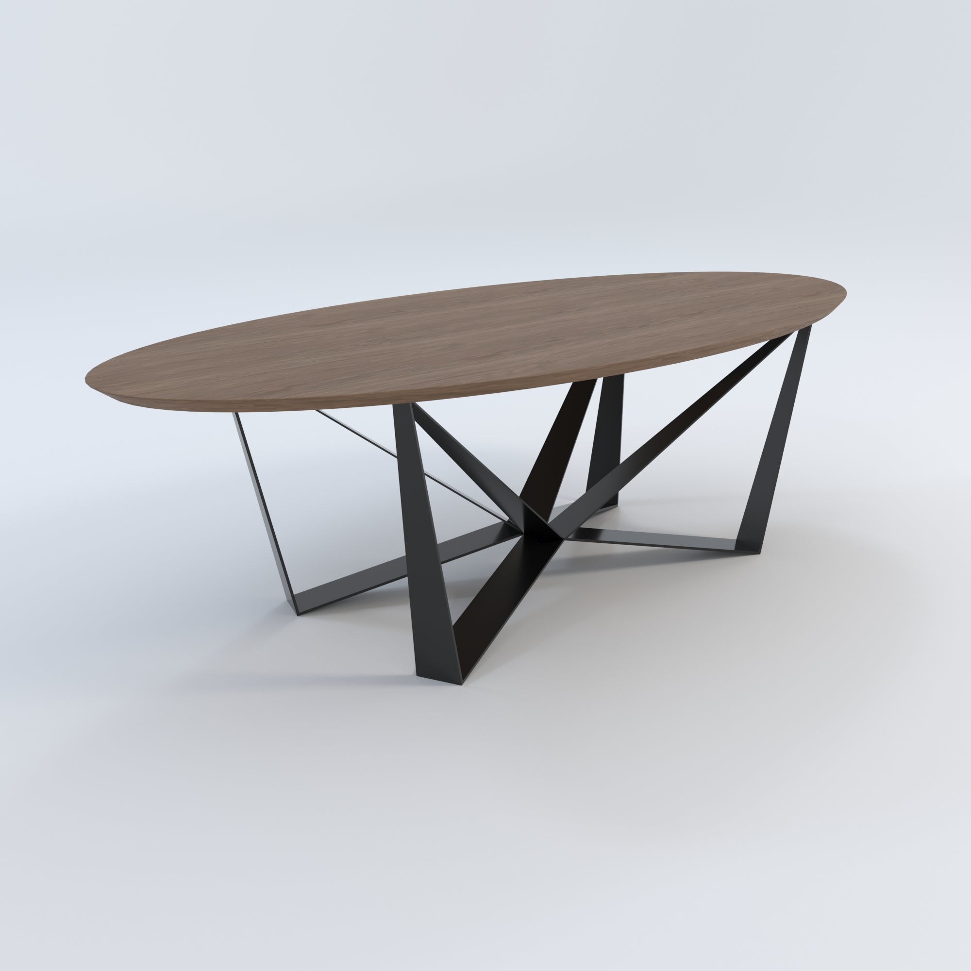 Masă de bucătărie / Living din Stejar Masiv, Round-Cut HYPERION - 120CM Lățime Finisaj Nuc