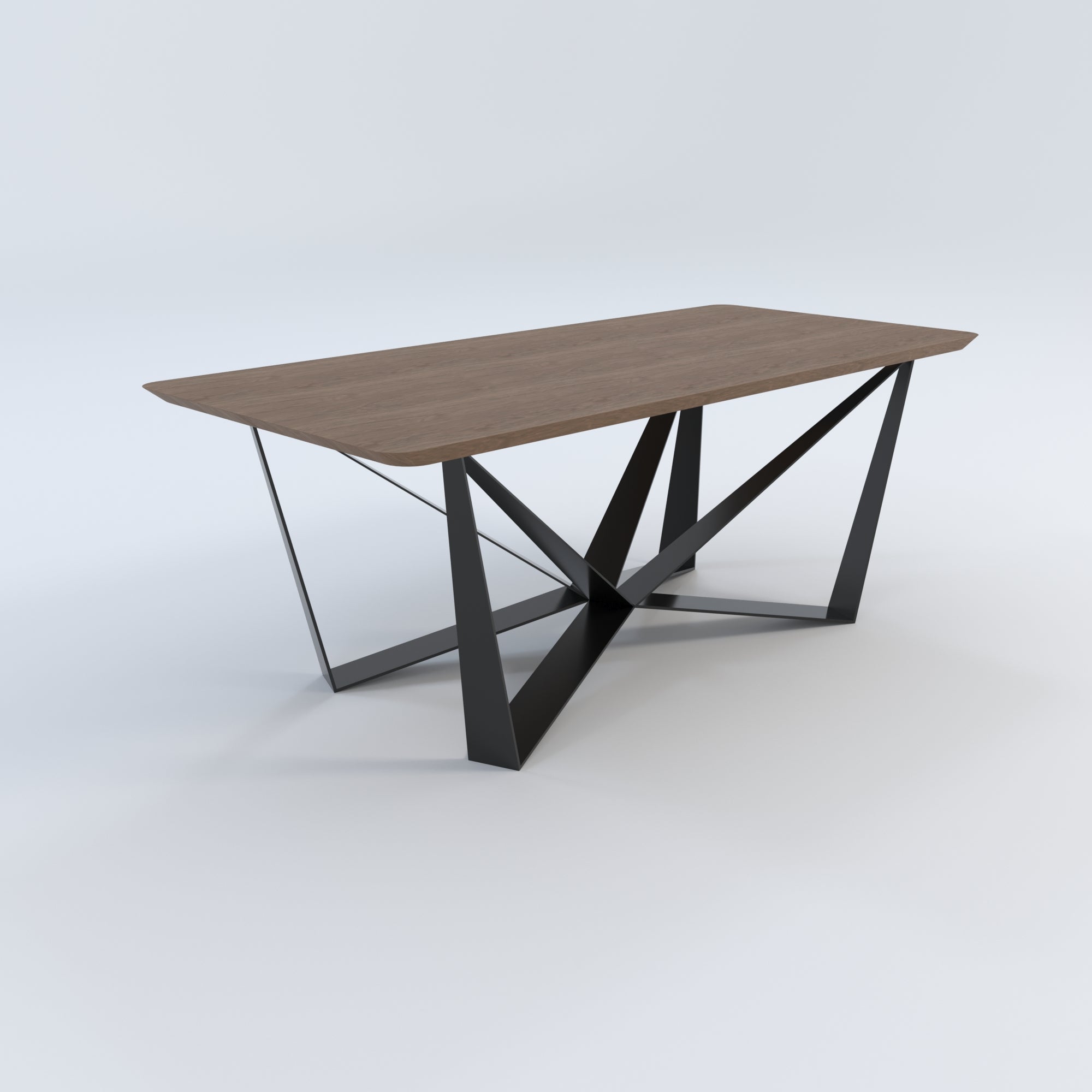 Masă de bucătărie / Living din Stejar Masiv, Round-Cut HYPERION - 100CM Lățime Finisaj Nuc