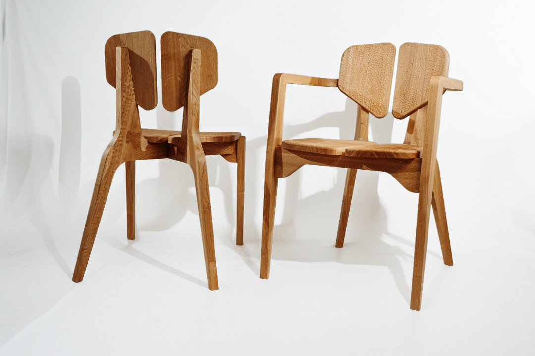Sculpted Oak Chair, Hand-Carved, PARIS 2025