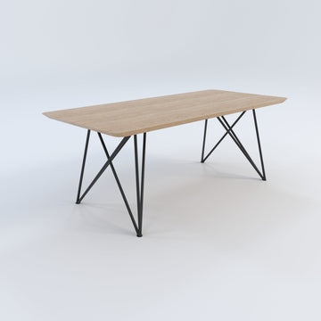 Masă de bucătărie / Living din Stejar Masiv, Round-Cut Kotys- 100CM Lățime