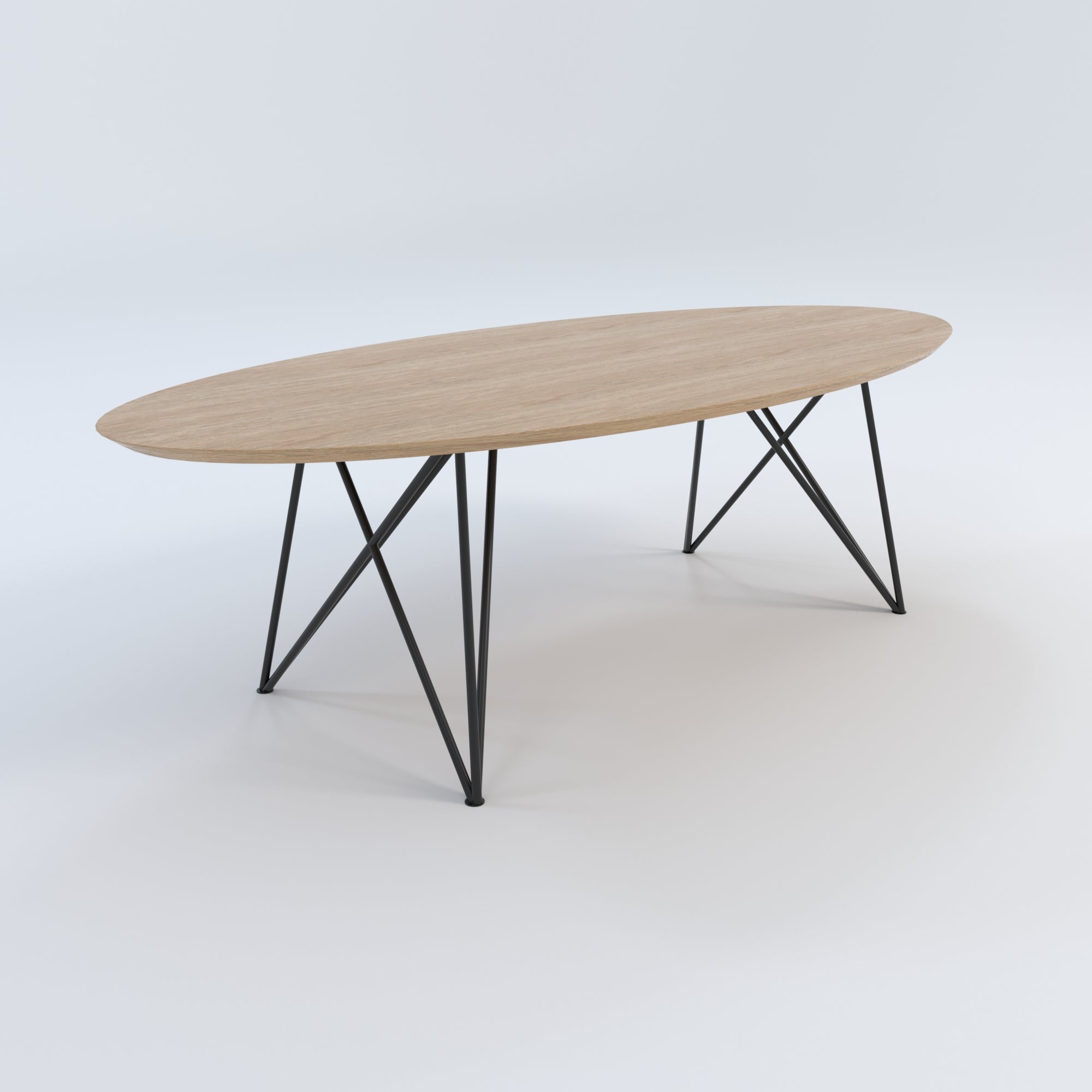 Masă de bucătărie / Living din Stejar Masiv, Round-Cut Kotys - 120CM Lățime