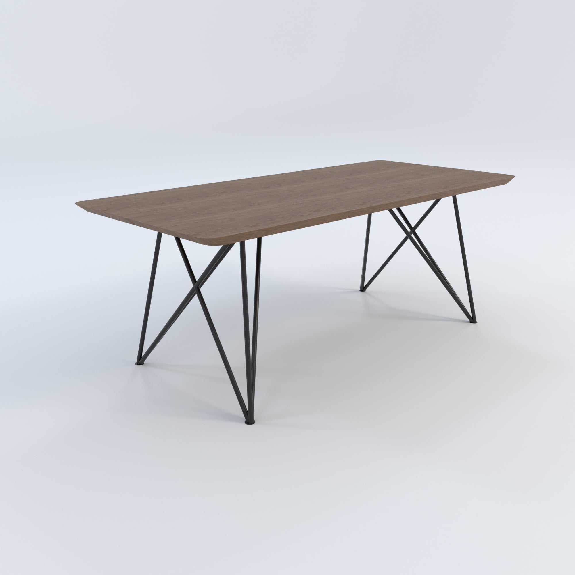 Masă de bucătărie / Living din Stejar Masiv, Round-Cut Kotys- 90CM Lățime Finisaj Nuc