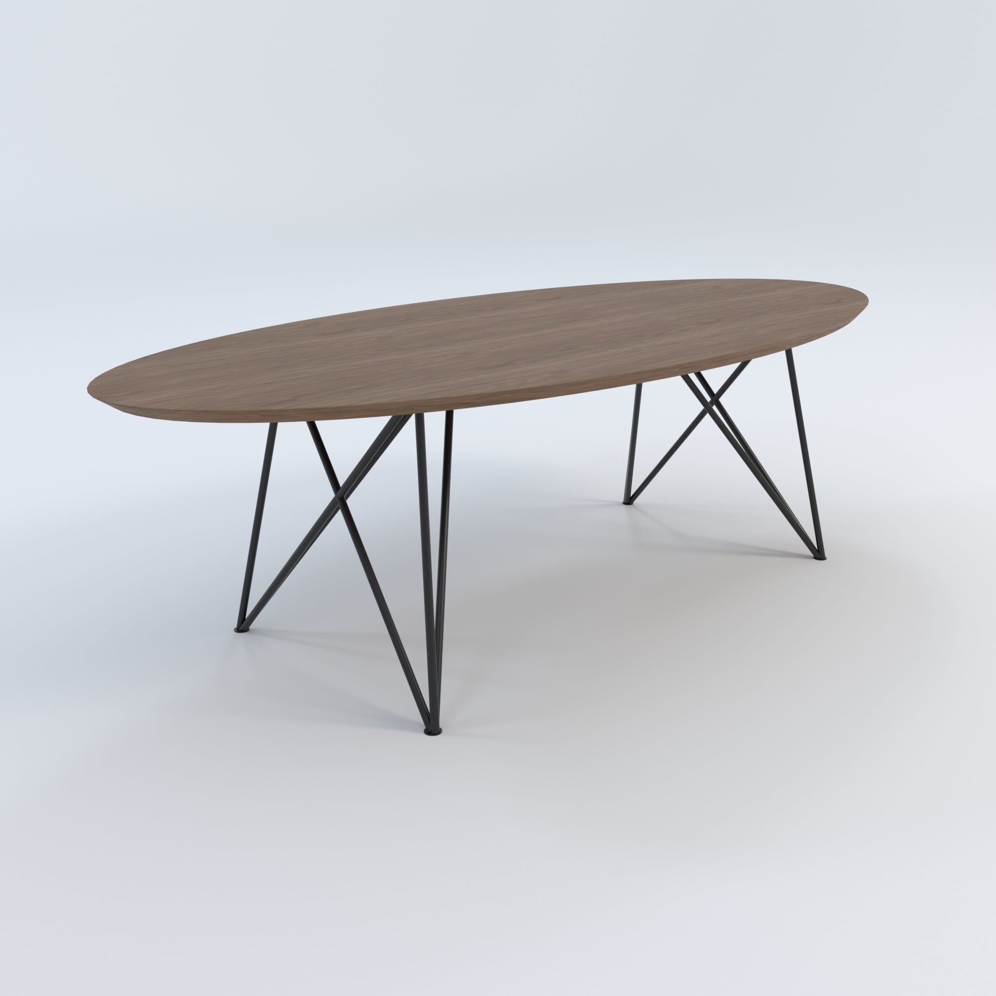 Masă de bucătărie / Living din Stejar Masiv, Round-Cut Kotys - 120CM Lățime Finisaj Nuc