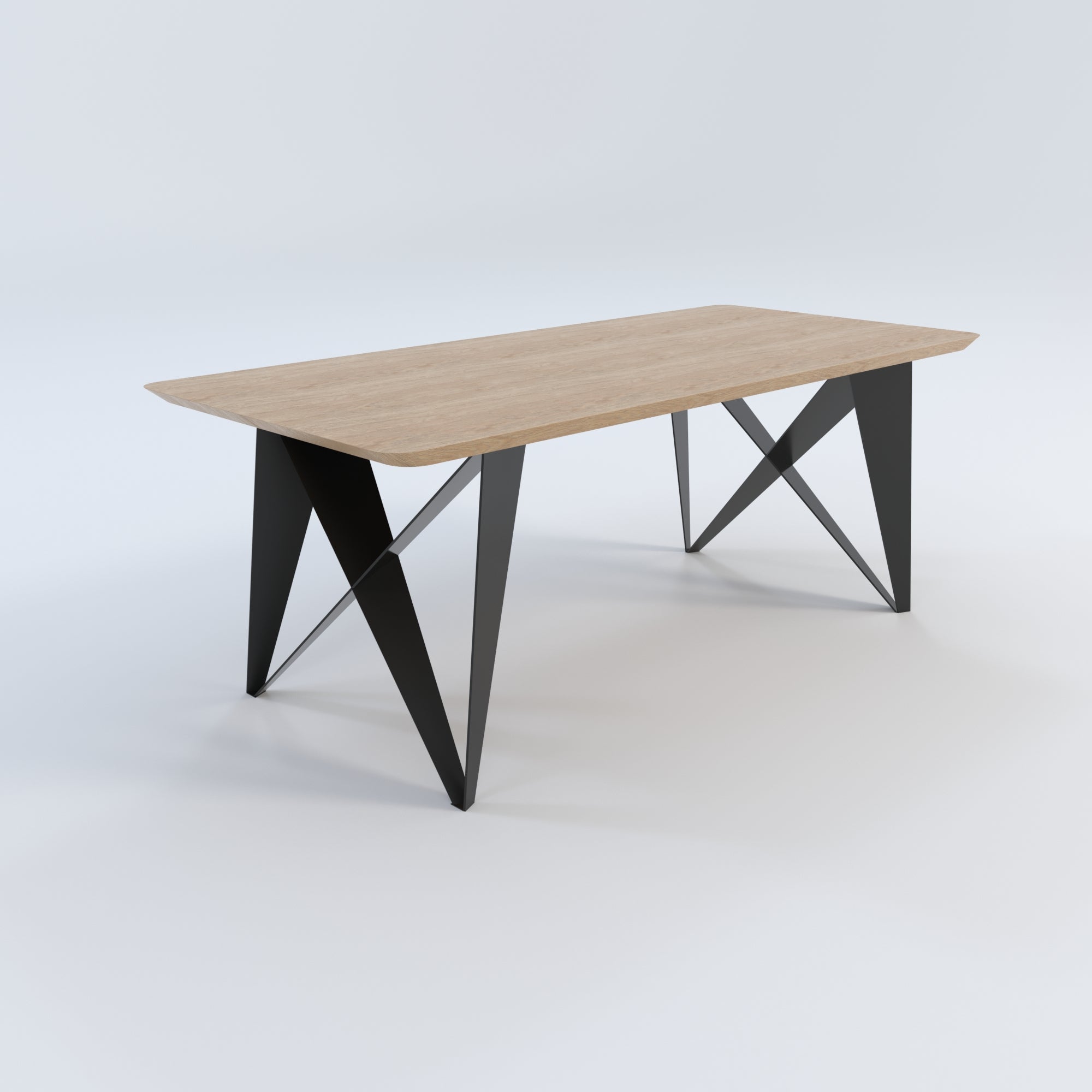 Masă de bucătărie / Living din Stejar Masiv, Round-Cut Poseidon - 100CM Lățime