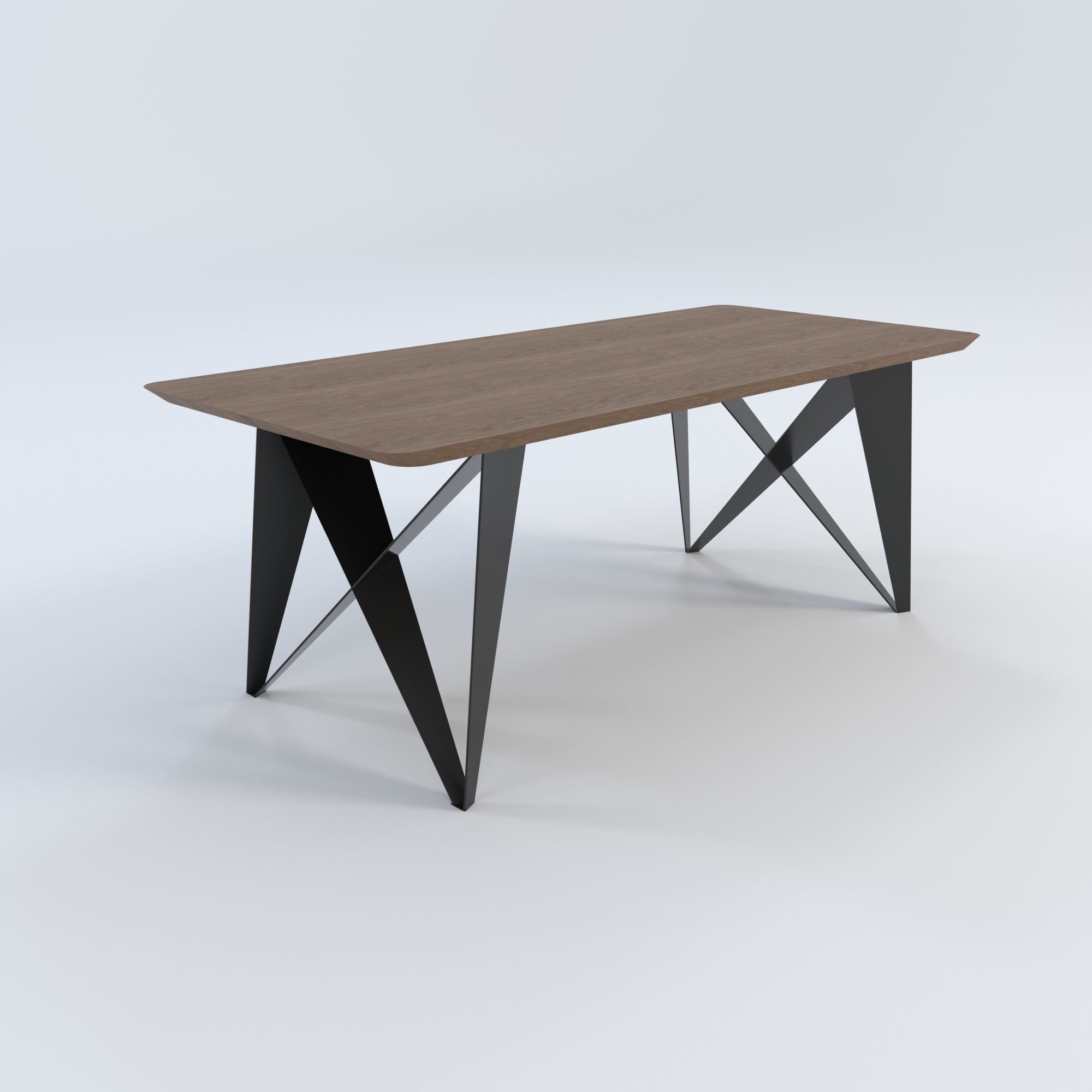 Masă de bucătărie / Living din Stejar Masiv, Round-Cut Poseidon - 90CM Lățime Finisaj Nuc