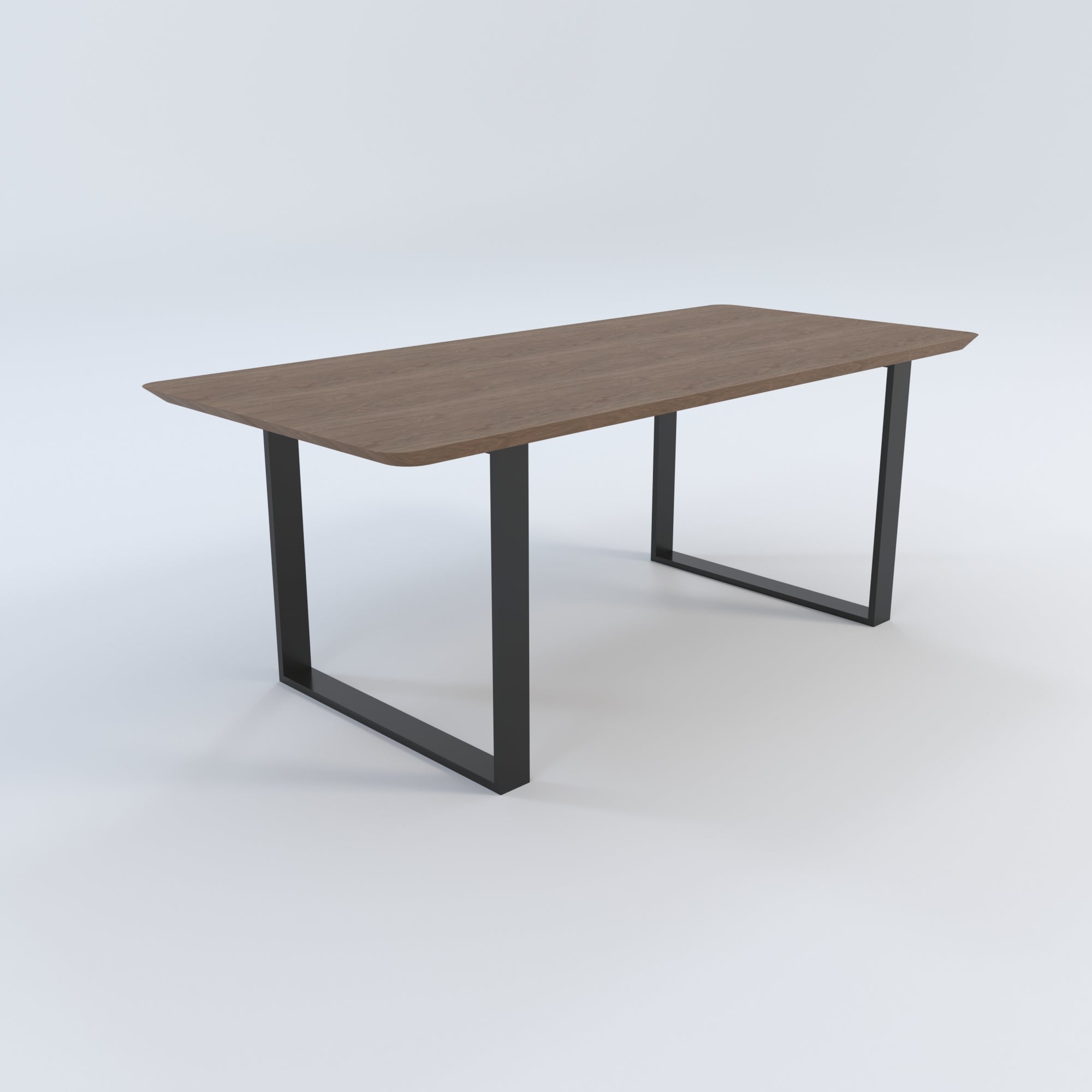 Masă de bucătărie / Living din Stejar Masiv, Round-Cut ULL - 100CM Lățime Finisaj Nuc