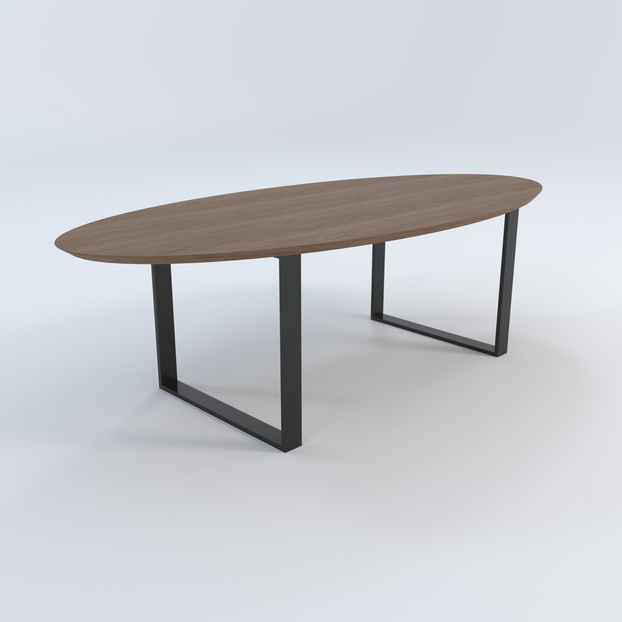 Masă de bucătărie / Living din Stejar Masiv, Round-Cut ULL - 120CM Lățime Finisaj Nuc