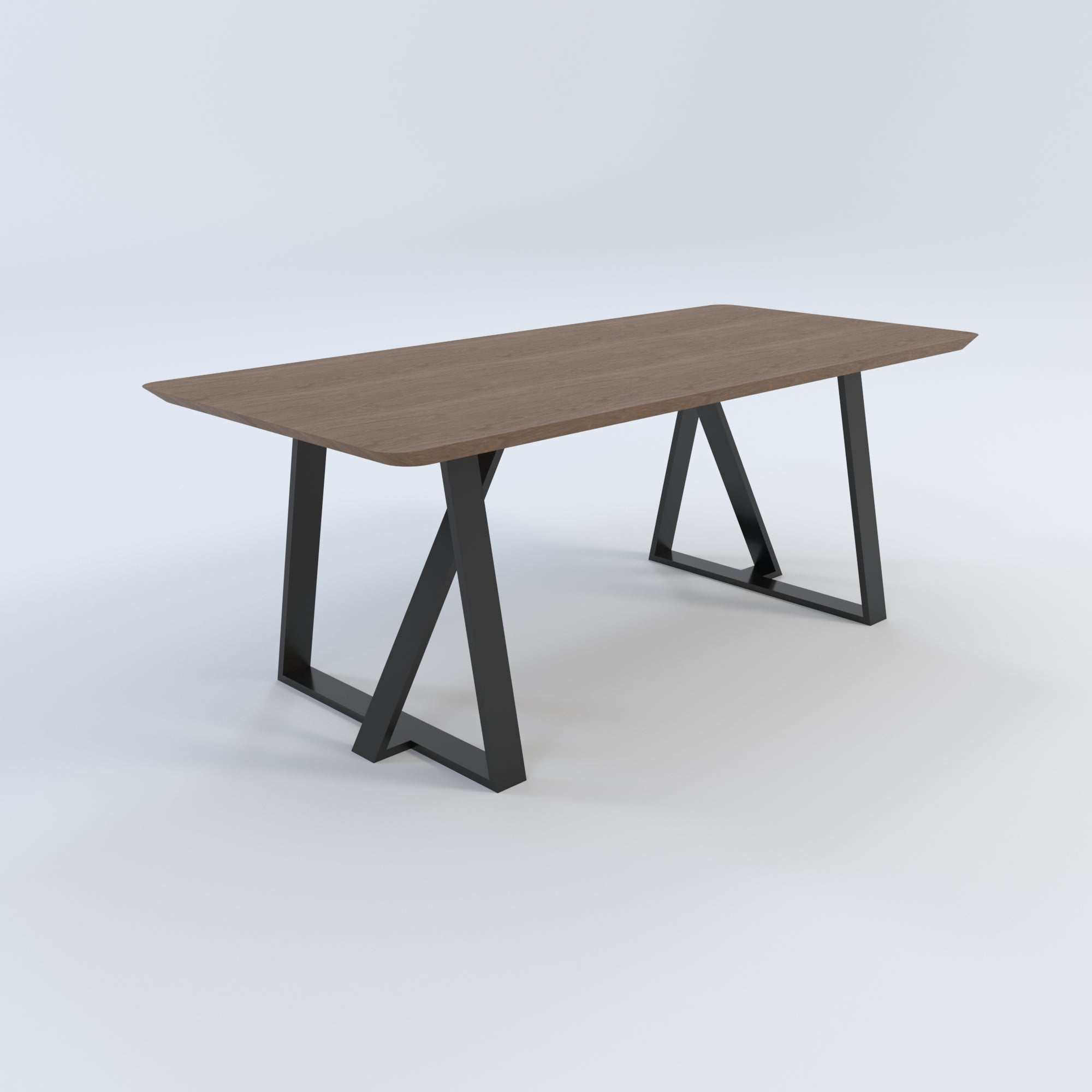 Masă de bucătărie / Living din Stejar Masiv, Round-Cut Uranus - 90CM Lățime Finisaj Nuc