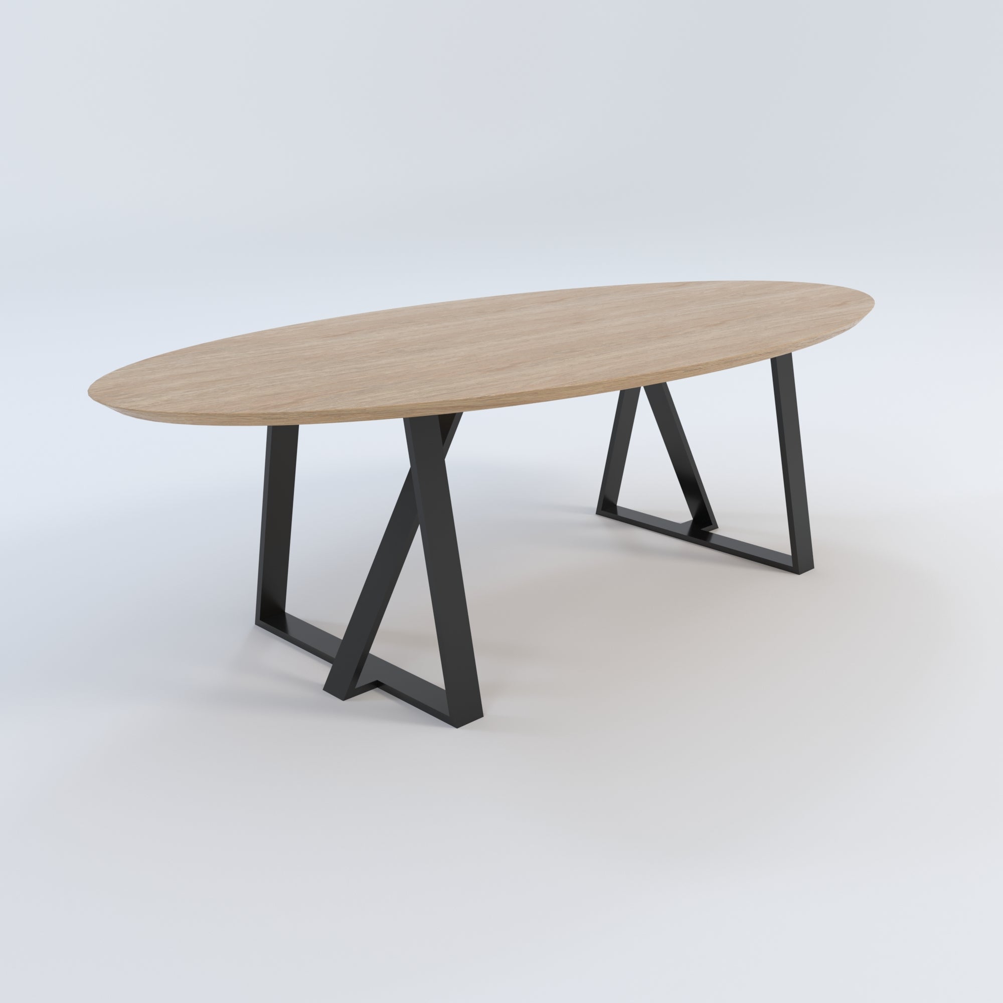 Masă de bucătărie / Living din Stejar Masiv, Round-Cut Uranus - 120CM Lățime