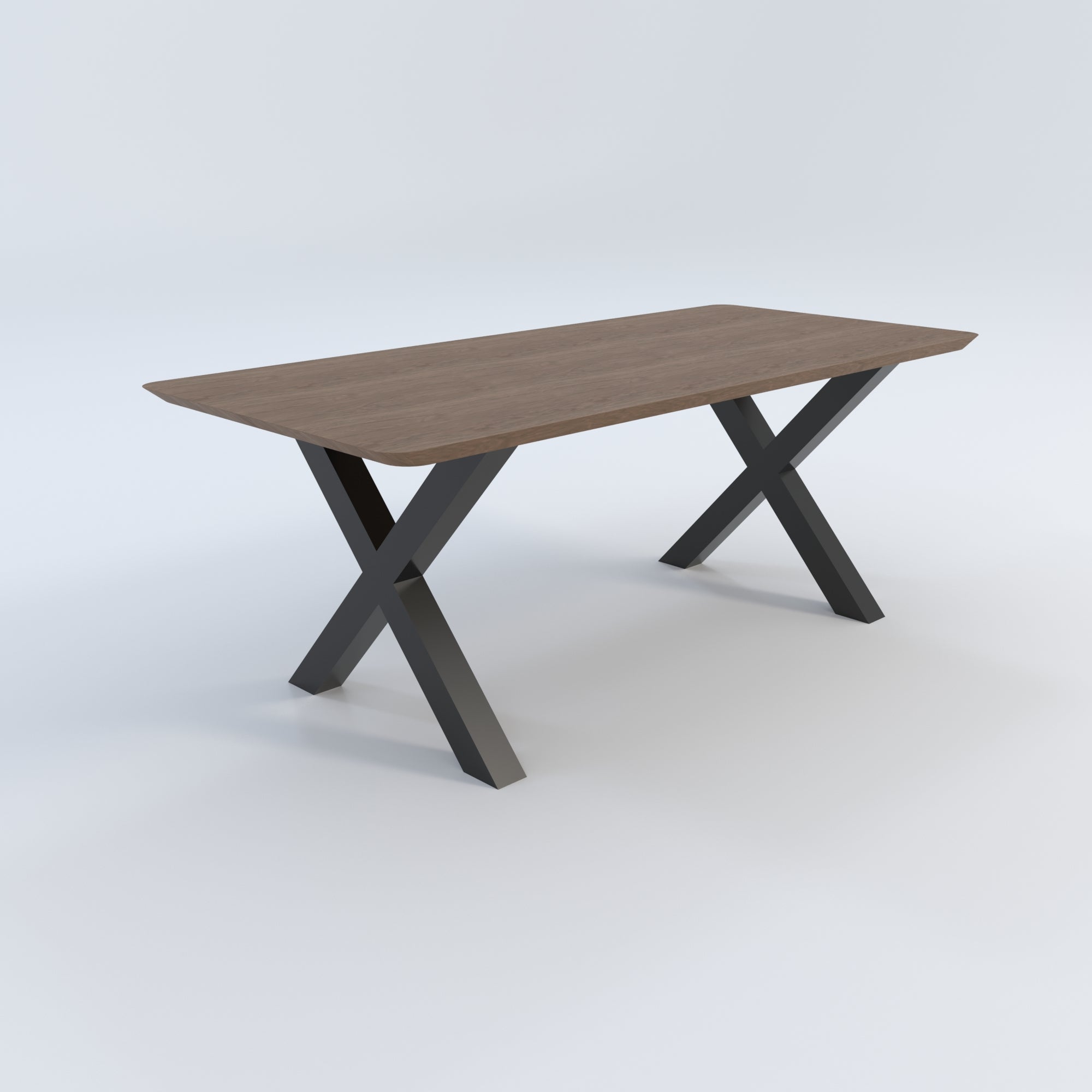 Masă de bucătărie / Living din Stejar Masiv, Round-Cut X-THOR - 90CM Lățime Finisaj Nuc