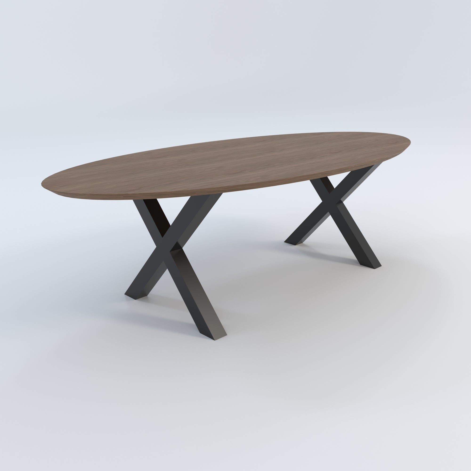 Masă de bucătărie / Living din Stejar Masiv, Round-Cut X-Thor - 120CM Lățime Finisaj Nuc